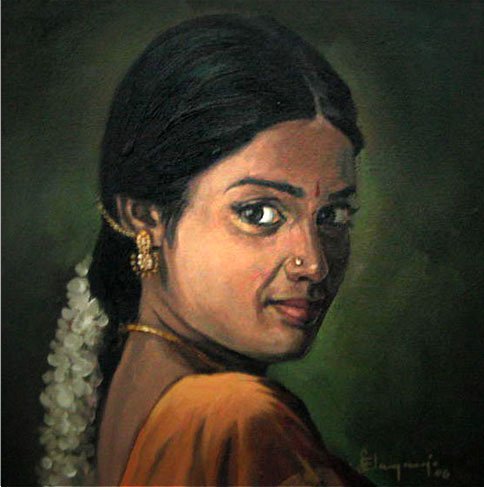 Paintings of rural indian women   Oil painting (18)